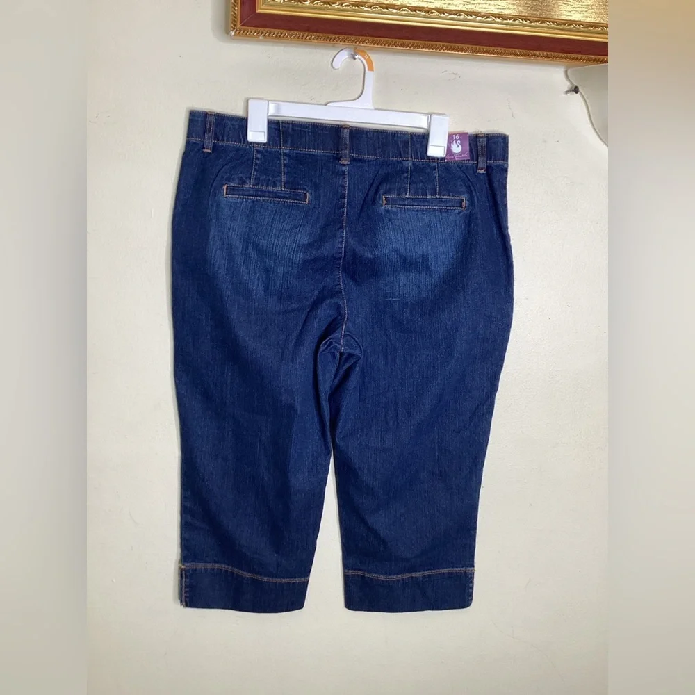 Gloria Vanderbilt Womens Rhea Capri Jeans Blue Comfort Waistband Denim